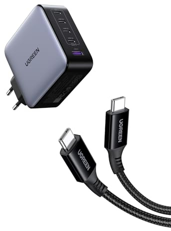 UGREEN Nexode Cargador de 5 Puertos 100W+100W Cable USB C
