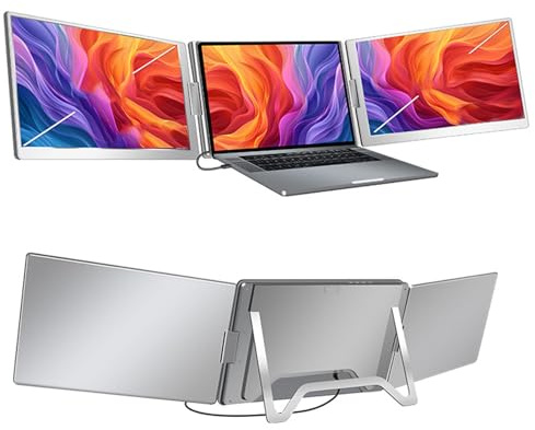 Tangxi Extensor de Pantalla para Computadora Portátil de 15,6 Pulgadas, Monitores Portátiles de Pantalla Dual con Soporte Ajustable para Computadoras Portátiles de 12 a 18,5 Pulgadas