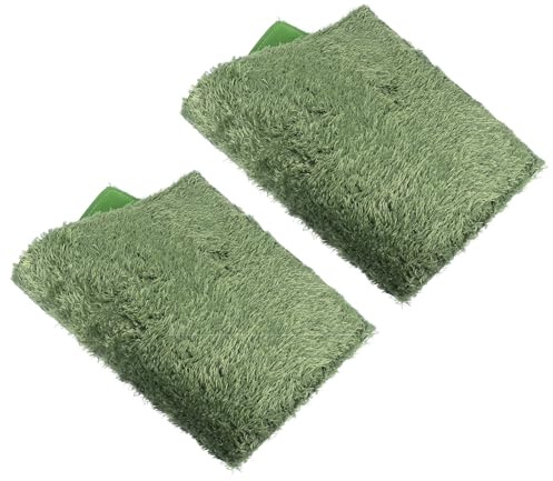 Totority 2pcs Moss Reptile Carpet Mats for Terrarium Substrate, Turtle Habitat Cushion Moisture Retention, Artificial Grass Liner for Amphibians and Tortoises 40x25cm