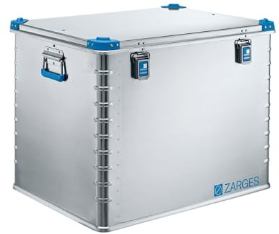 ZARGES - Caisse Aluminium Eurobox - Boîte Stockage & Transport Universelle - 800x600x610 mm - Aluminium Naturel - Poignées De Transport - Étanche & Durable - Idéal Palettes 1200x800