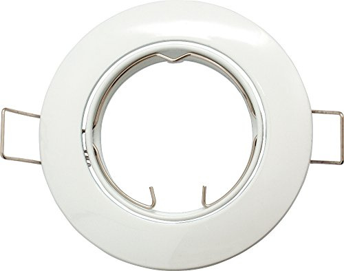 SeKi Marco empotrable para LED y halógeno, orientable, blanco, redondo, apto para GU10 y MR16 (GU5,3).