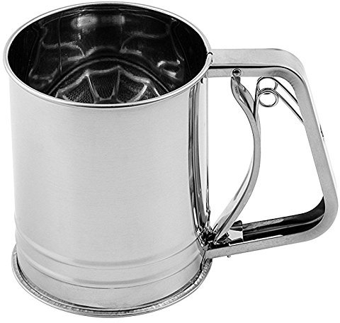 Weis Mehl-/Zuckersieb Dreifachgewebe groß, Edelstahl, Silber, 12.5 x 12.5 x 13 cm