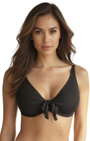 VIVISENCE Bikini BH dam badkläder bikini topp utan mönster set EU 3202, svart, 75D