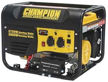 Champion Power Equipment mobiles Stromaggregat Benzin (3500 Watt, Notstromaggregat, Generator Laufzeit 12 Stunden / 50% Last, Stromerzeuger, elektr. Startknopf) CPG4000E1-EU