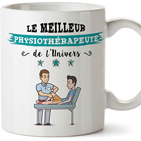 MUGFFINS (mugg på franska) fysioterapeut original koppar kaffe och frukost för att ge professionella arbetare - denna kopp tillhör universums bästa fysioterapeut - Keramisk 350 ml
