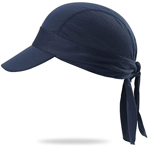 Arcweg Pañuelos de Cabezas Hombres Bandanas Verano Gorros Piratas de Ciclismo con Visera Malla Transpirable UV Protección UPF 50＋Running Deportes al Aire Libre (Azul Marinero, Talla única)