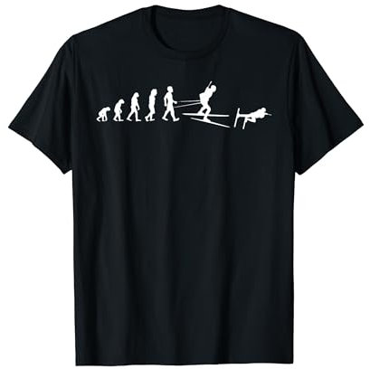 Hobby Beruf Wintersportart Zweikampf Ski Geschenke Evolution Biathlon Biathlet Langlauf Skisport T-Shirt