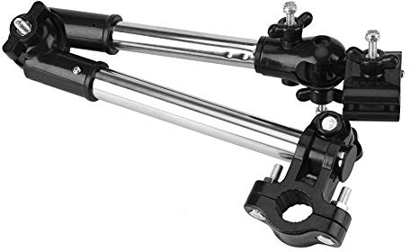 TICFOX Samfox Portaombrelli, Smafox Ombrello Orientabile a 360 ° Supporto per Montaggio su Ruote Sedia a Rotelle per Bici Connettore per Ombrello Girevole(Nero)