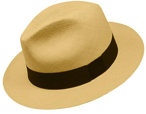 Gamboa äkta unisex panamahatt ljusbrun Fedora Outback halmhatt