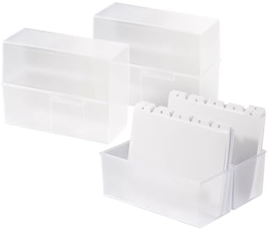 HAN Karteibox DIN A5 quer – innovatives, attraktives Design für 500 Karteikarten mit Stahlscharnier und Schnappverschluss, transluzent-klar, 975-63, 3 STÜCK