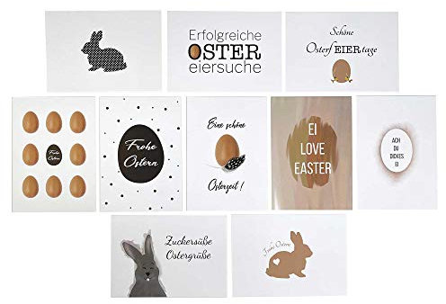 KATINGA 10er Set Postkarten zu Ostern - Osterkarten versenden, Freude schenken