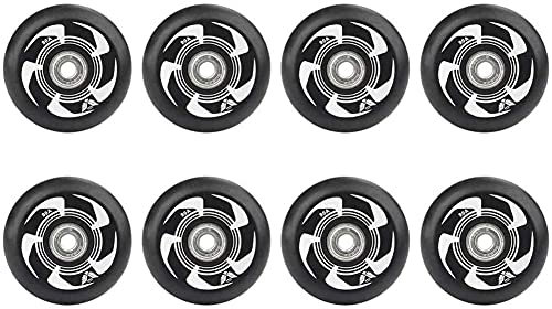 SSCYHT 90A Inline Skate Wheels Hockey Wheels (8 Wheels w/Bearings) Replacement Wheel for Children and Adults Inline Skate,Black,80 mm
