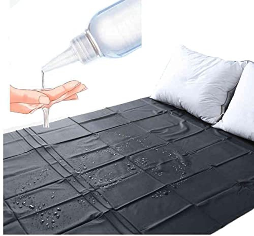 Gafeno Copriletto da Gioco in plastica Nera Impermeabile in PVC, per Evitare Che Il Materasso Si bagni