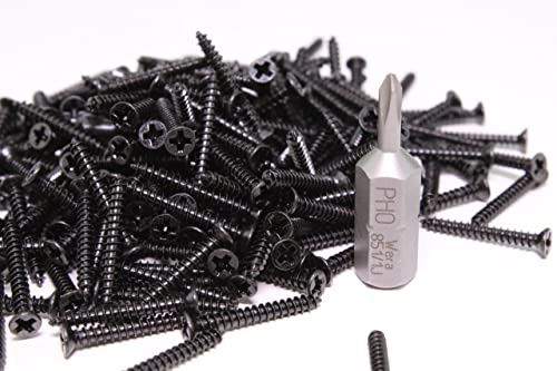 bahnwaren 0004 Gleisschrauben Holzschrauben Kreuz 200 St. 2,0x16mm + WERA Bit H0 M-Gleis