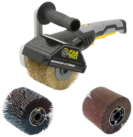 Fartools REX 120 Schleifmaschine 1300 W, Norme + 110868 Lamellenbürste + 110869 Schleifbandbürste Ø120 mm L 100 mm, kompatibel mit REX120, REX200 und REX-H200 zum Schleifen/Entgraten