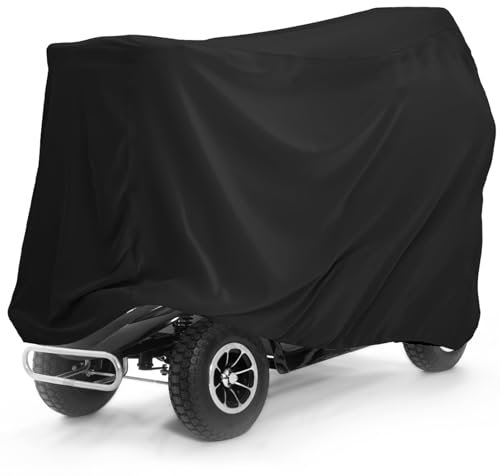 Newthinking Mobility Scooter Cover 140×66×91cm, 210D Oxford Fabric Waterproof Disability Scooter Covers with Storage Bag, Anti Dust Waterproof ATV Scooter Protection Cover for Outside Storage