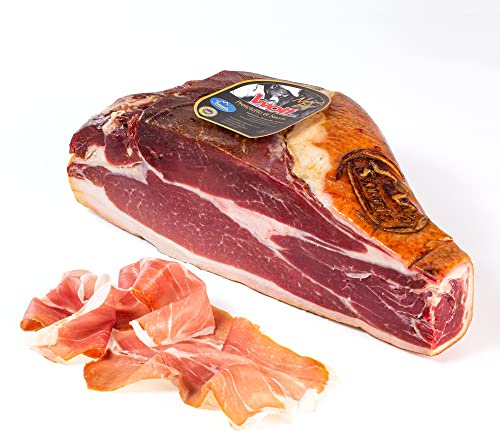 SaurisSchinken Mit 100% Italienischem Fleisch Nonno Bepi, Mit Knochen, Hergestellt Mit Traditioneller Räuchertechnik, Schinken, Lange Reifung, Glutenfrei, Ganze,10,4Kg (Mind. Nettogewicht Garantiert)