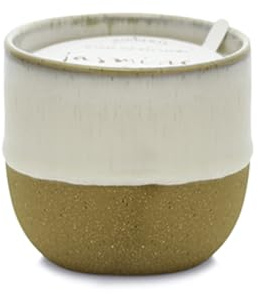 Paddywax Scented Candles Premium Kin Range Candle in Reusable Glazed Ceramic Pot, 170g, Jasmine + Bamboo
