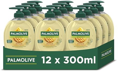 Palmolive Naturals Sapone Liquido Mani Latte e Miele 300 ml x 12 | 96% formula biodegradabile | Con latte idratante | Formula delicata |Bottiglia Riciclabile | Dermatologicamente testato