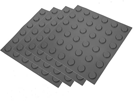 Panneaux de Pavage Aveugles 4 Feuilles en PVC pour Trottoir | Surface Lisse, Étanche et Facile à Retirer, Lot de 4, Signalisation de Sol Pratique