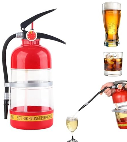 2L Whiskey Decanter, Portable Fire Extinguisher Container Funny Beer Dispenser for Home Party Beer Dispenser Barrels Bar Beverage Liquor Rack Machine for Wine Spirits Drinks