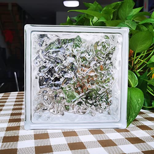 ZAQYCM Brique de Verre, Bloc en Verre Lot De 6 Blocs De Verre pour Mur, Écran De Séparation Domestique pour Fenêtre/Douches/Salle De Bain/Couloir/Bureau, 19x19x8cm