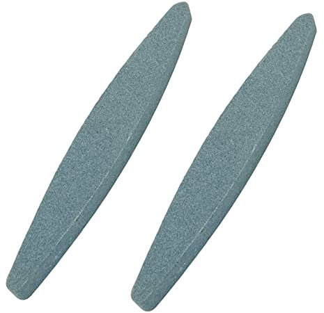 2 Stück Wetzstein Messerschärfer, 235mm Oval Wetzstein Schleifstein, Axt Schärfer Schleifstein, Bootsform Abziehstein für Schärfen Gartengeräte Küchenmesser Meißel Äxte Sense