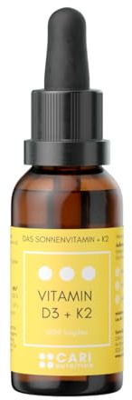 Vitamin D3 + K2 Tropfen | 1020 Tropfen | 1000 I.E. | hochdosiert | flüssig | made in Germany