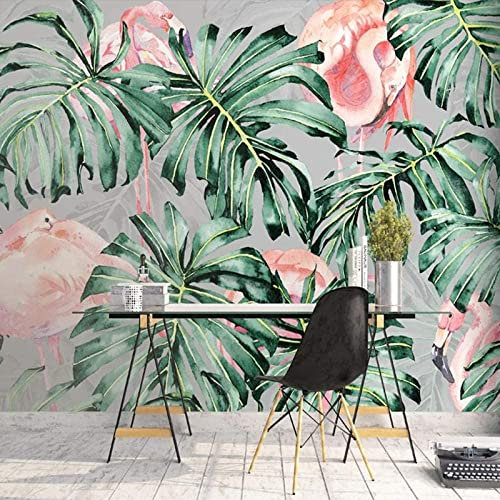3D Plante À Fleurs À Feuilles Vertes Tropicales Papiers Peints Grands Autocollants , Papiers Peints Amovibles | Papier Peint Autocollant 3D Pour Chambre D'Enfant, Sa 400 (largeur) x 280 (hauteur) cm