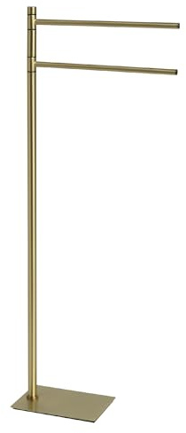 Gedy TRILLY Portasciugamani da bagno con 2 braccia, oro spazzolato, acciaio inox, 14 x 34 x 83,5