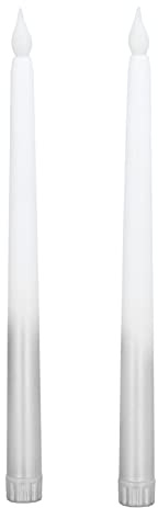 2 Stück Flammenlose Stabkerzen, Flackernde LED-Kerze, 11,0 Zoll Flammenlose Kerze, LED-Stabkerzen mit Realistischer 3D-Flamme für Party, Kirche, Kamin, Weihnachtsdekoration