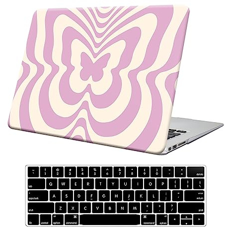 AUSMIX Hülle Kompatibel mit MacBook Air 13.6 Zoll M3 M2 A3113 A2681 Touch ID, for MacBook Air 13 Zoll Hülle 2022 2024 Freisetzung, Plastik Hart Schalenhülle & Tastaturabdeckung, Schmetterling