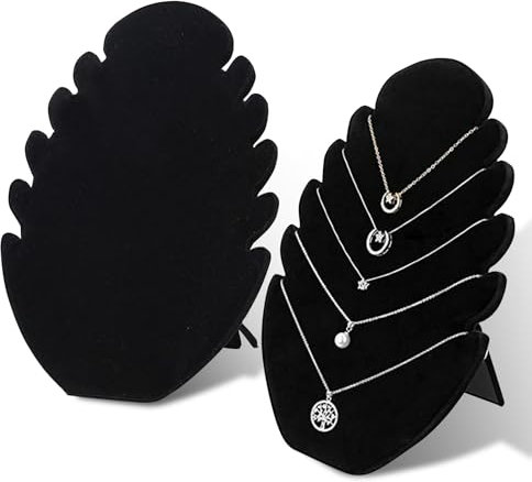 NCOALE 2 Stück Schmuckständer Schwarz Samt Halskette Kettenständer Schmuck Display Ketten Aufbewahrung Schmuckhalter Schmuckbaum Schminktisch Organizer