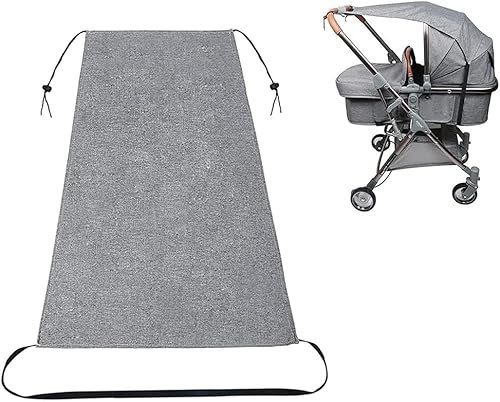 Mikiuly Sonnensegel Kinderwagen, UV-Schutz 50+, Wasserdicht, Universal, Grau