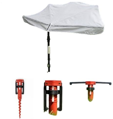 Hollymat Reise- und Strandschirm, UV-Schutz, NATUR, 360° drehbar, teleskopierbar, 140 x 70 cm, mit STEHFIX Halterungen für Boden, Strand, Garten