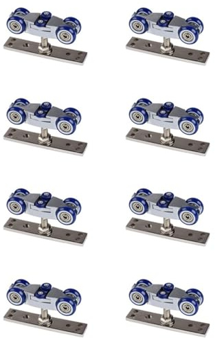 CENMEN Lot de 8 roulettes pliantes en bois pour porte coulissante
