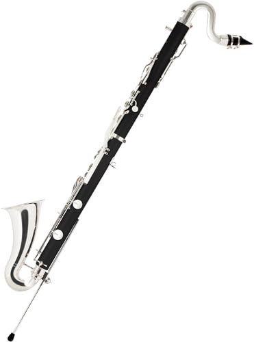 Classic Cantabile CLK-132 Bb-Bassklarinette Tief Es - Boehm System, 19 Klappen - 7 gedeckte Tonlöcher - Korpus ABS-Kunststoff - Mechanik aus versilbertem Neusilber - Leichtkoffer mit Rucksackgurten