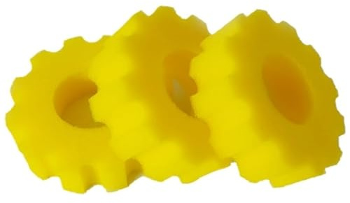 PFC-3000 CPF-1500 Pond Filter Sponges – Biological Filter Foam Pads for PFC/CPF Pond Filters, Efficient Pond Filter Media, Dual Density Filter Sponge Replacement (3 x Yellow Fine, Ø 19 cm)