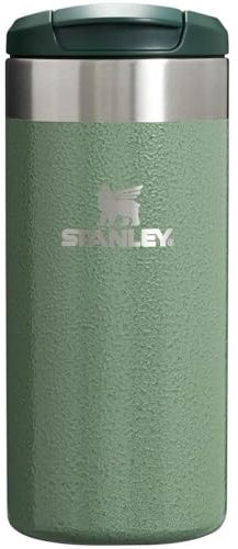 STANLEY Aerolight Transit Travel Mug 0.35L - Keeps 4 Hours Hot - 6 Hours Cold - Dishwasher Safe - Leakproof - Car Cup Holder Compatible - Insulated Coffee Cup - Hammertone Green