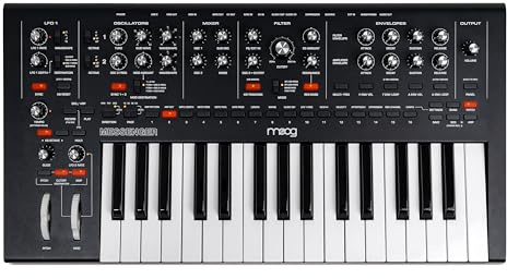 MOOG Messenger - Next-Gen Monophoner Analog Keyboard Synthesizer mit 32 Tasten, 64-Step Sequencer, 256 Presets und RES BASS Kompensation