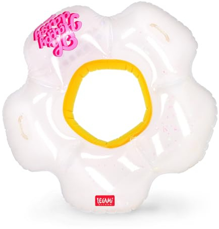 Legami - Ciambella Gonfiabile per Piscina, Maxi Ciambellone per Ragazzi e Adulti, Accessorio Mare Spiaggia, Sostiene Fino a 80 Kg, a Forma di Salvagente, Diametro 102 cm, Daisy