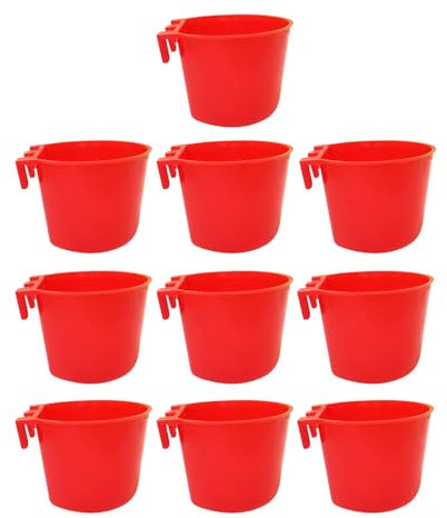 Hühnerwasserbecher, Vogelfutter Feeder Bowl, Hangable Water Feeding Tasse, 10 Stück, breiter Mund, 8oz Automatisches Hühnerwasser -Wasser -System für Bauernkoop -Vögel