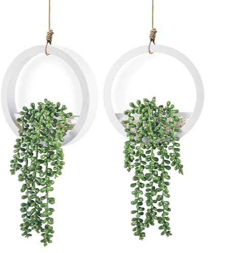 BTSD-home 2 Pack Fake Plants Artificial Plants Indoor Hanging Plant For Living Room Bathroom Home Indoor Wall Decor