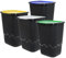 BuyStar Set 4 Pattumiere per Raccolta Differenziata 50 lt per Riciclaggio Organizzato - Cestini, Bidoni, da Interno, da Esterno, Robusto, Anti odore - Diversi Colori