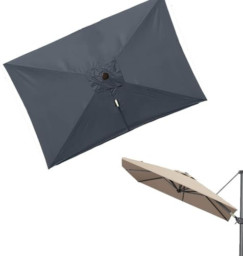 ZIUSFAC Tela De Repuesto Para Parasol Excéntrico 2.5×2.5m Cubierta De Toldo De Repuesto Cuadrado Toldo De Recambio Para Sombrilla 8 Costillas Tela De Repuesto Para Paraguas De Mercado(Gray,2.5x2.5m (8