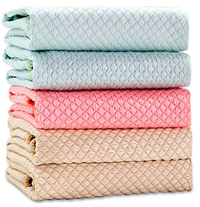 LRFNKCT microfiber cleaning cloth, Cleaning Cloth Microfiber Fish Scale Cleaning Cloth, for Kitchen/car/Bathroom/Office/Glass Mirror Window(5pcs,30x40cm)