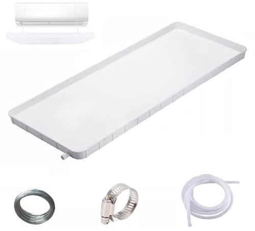 DECAKE Climatiseur 1-5P avec Tuyau d'évacuation, matériau PP5, bac de climatisation étanche sans Soudure, Grille renforcée, Universel pour unités intérieures/extérieures (1-2P, Tuyau de 3