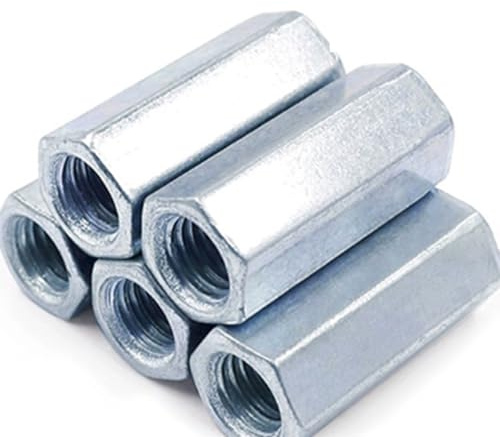 1 Pz Dadi Di Accoppiamento A Barra Esagonale Zincati, M18 M20 M22 M24 Dado Filettato Di Collegamento Dado Esagonale Lungo(M18x27x55 1pcs)