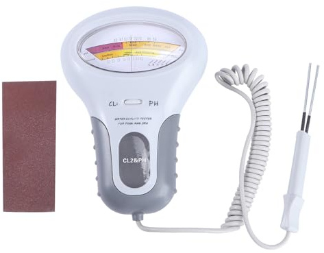 Medidor de Calidad del Agua Pc102 Portátil para Ph y Cl2 | Plástico Blanco, Lecturas Rápidas y Precisas, Uso en Distintas Fuentes de Agua y Piscina Termal