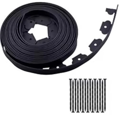 Borde Jardín Borde de jardín 4,9 m sin excavación, Borde for parterres, Bordes Patio(Black)